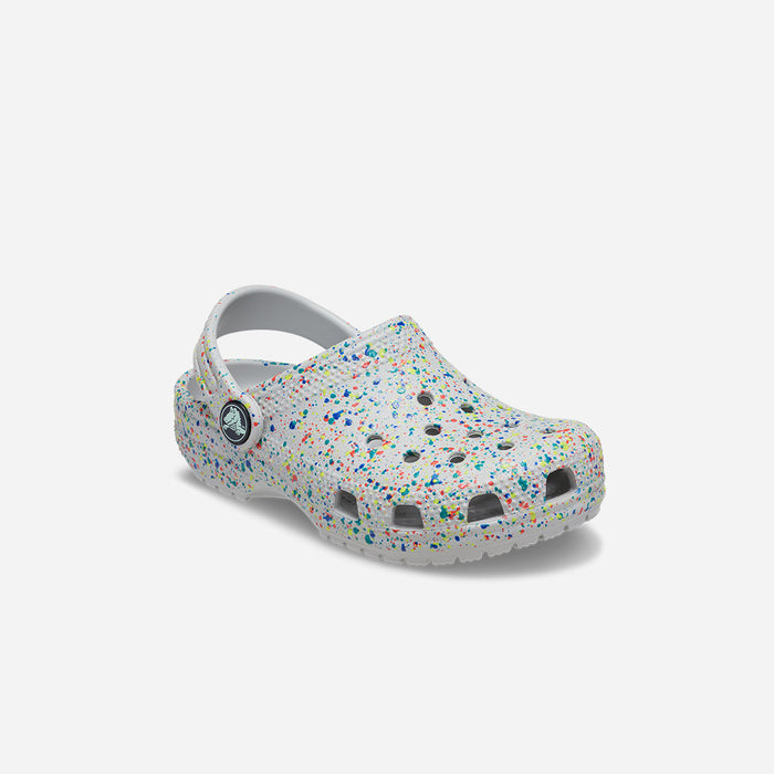 Giày Clog Trẻ Em Crocs Classic Glow Paint Splatter - Xám - Supersports Vietnam