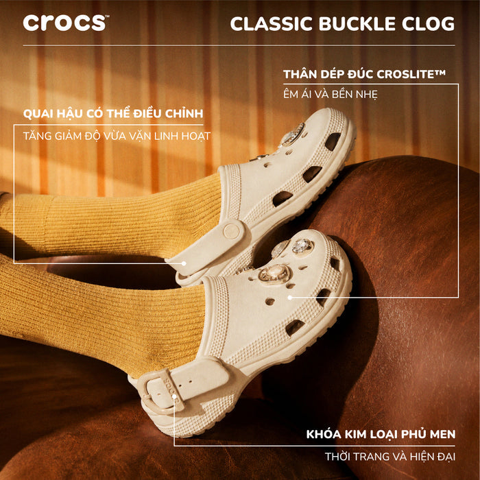 Giày Clog Unisex Crocs Classic Buckle - Be - Supersports Vietnam