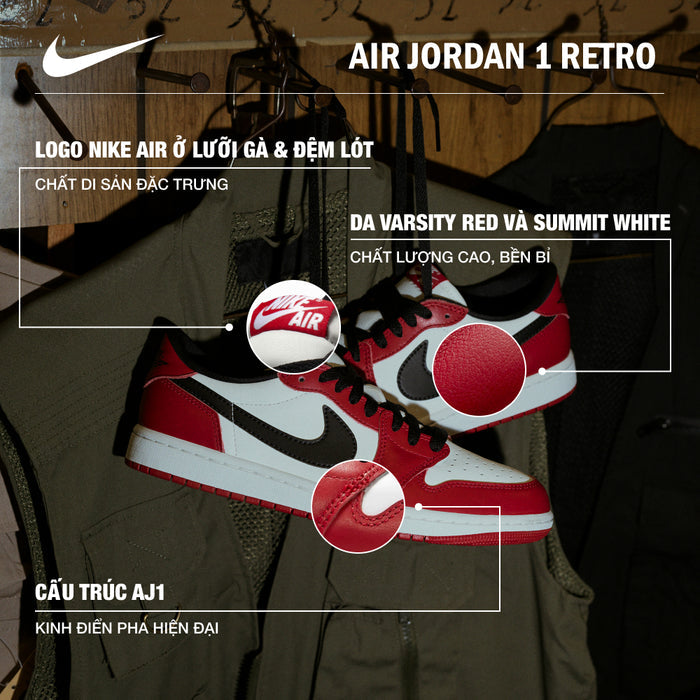 Giày Sneaker Nam Nike Air Jordan 1 Retro Low Og - Đỏ - Supersports Vietnam