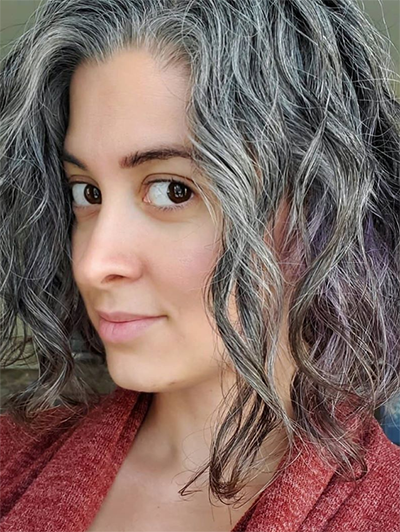 Gray-brown Melange Micro-curly Short Synthetic Wigs