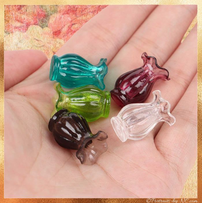 Handmade Miniature Glass Vase - Dollhouse Accessories