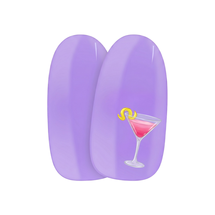 Happy Hour nail art stickers by Maniac Nails, playful festive gel nail stickers in pink
