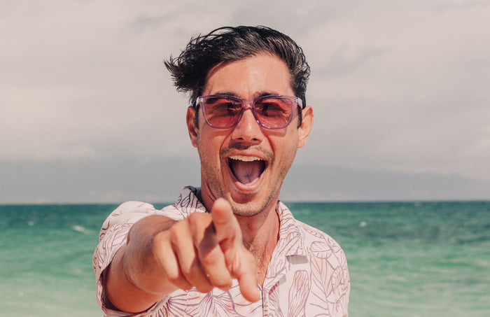 PROD_SUN_HL_TVE sunski headland twilight velvet guy pointing and laughing