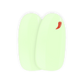 Hot & Spicy nail art stickers by Maniac Nails, pastel green gel nail stickers with red chili pepper detail