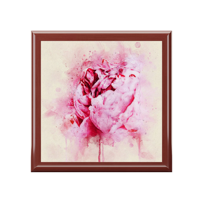 Jewelry Box - Pink Peony Keepsake Box  front