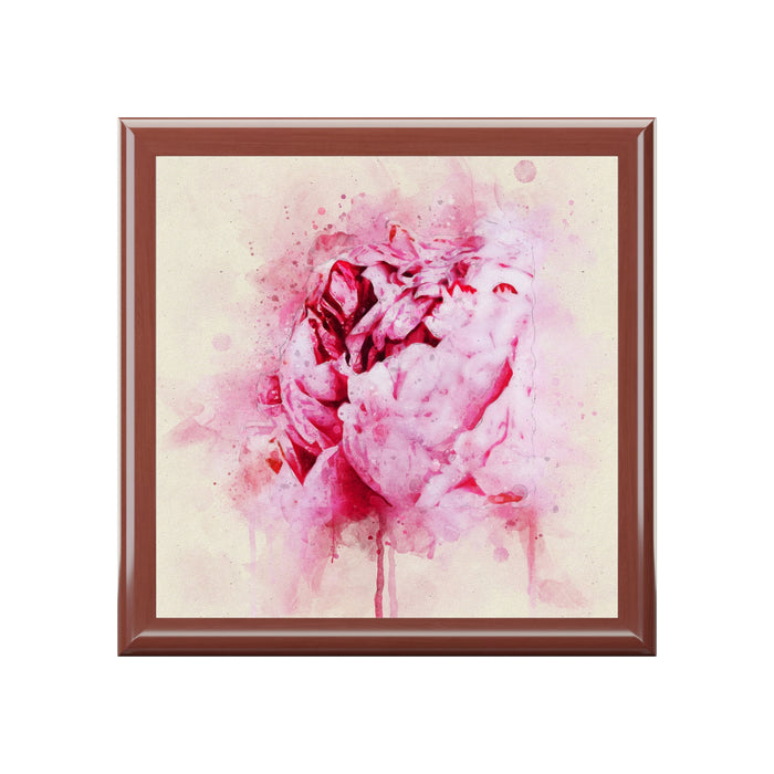 Jewelry Box - Pink Peony Keepsake Box  front