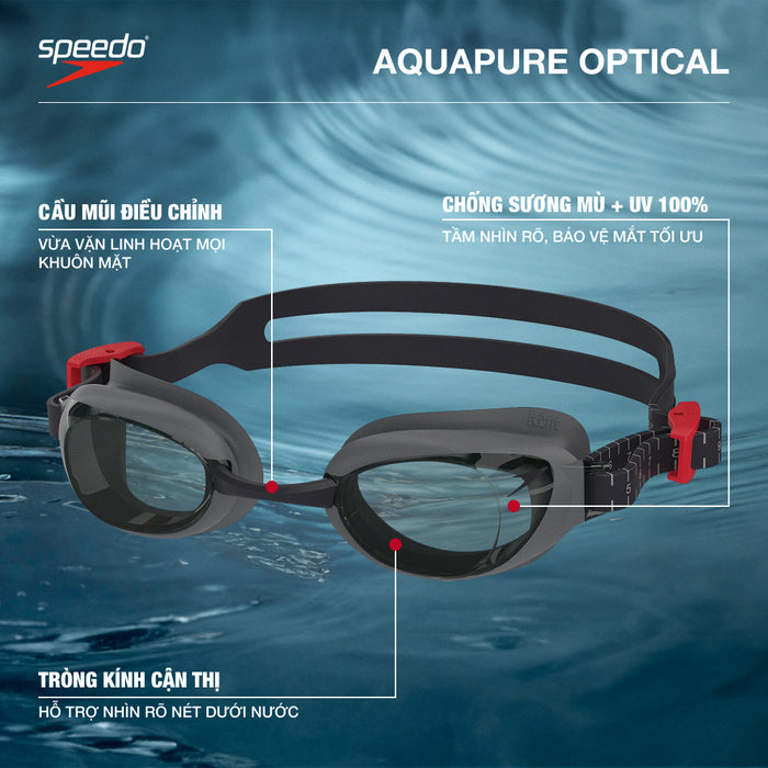 Kính Bơi Cận Thị Người Lớn Speedo Aquapure Optical (Asia Fit) - Đen - Supersports Vietnam