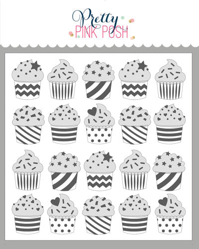 Layered Cupcakes Stencils (3 Pack)