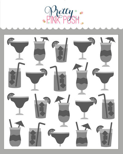 Layered Summer Drinks Stencils (3 Pack)