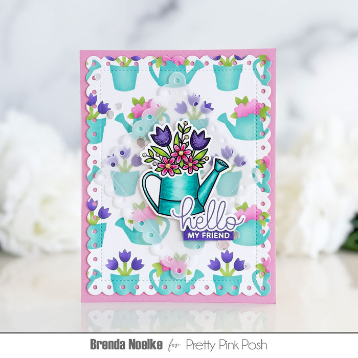 Layered Watering Can Floral Stencils (3 Pack)