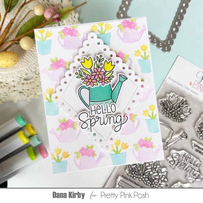 Layered Watering Can Floral Stencils (3 Pack)