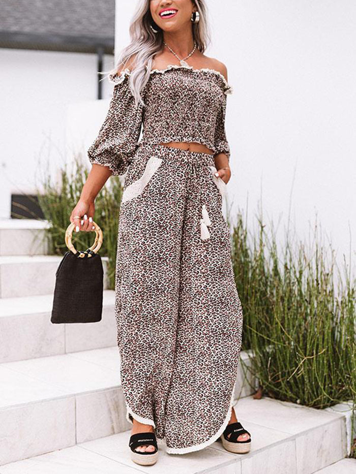 Leopard Print Loose Suit