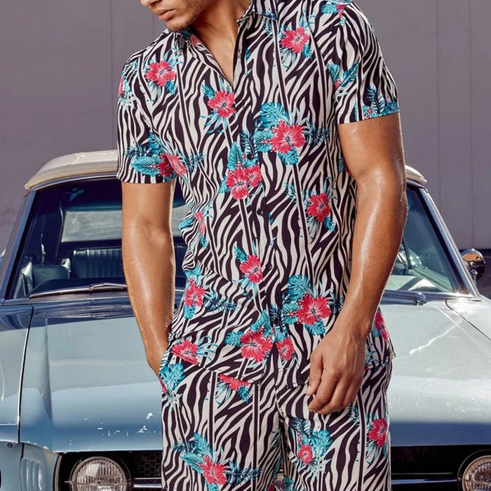 Men Color Print Holiday Style Suit