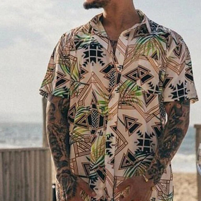 Men Floral Print Casual Two-Piece Suit