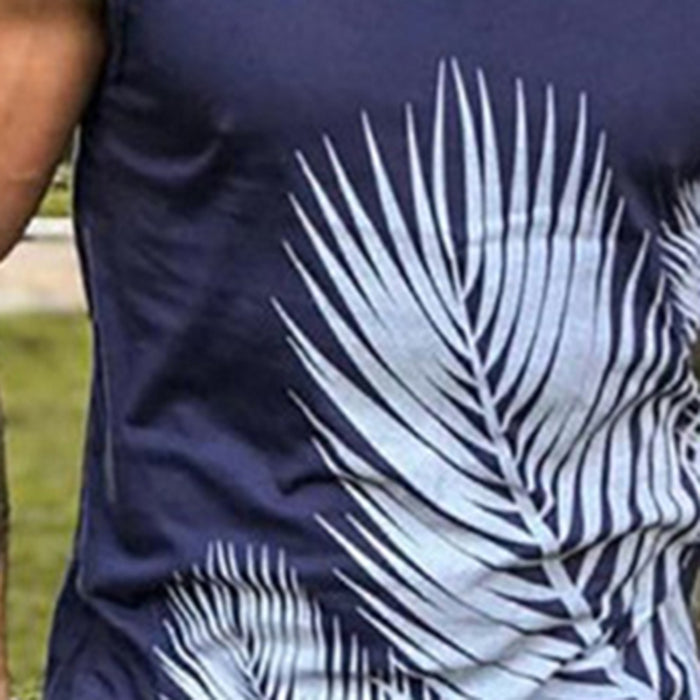 Men'S Casual Fashion Sports Round Neck Print Vest