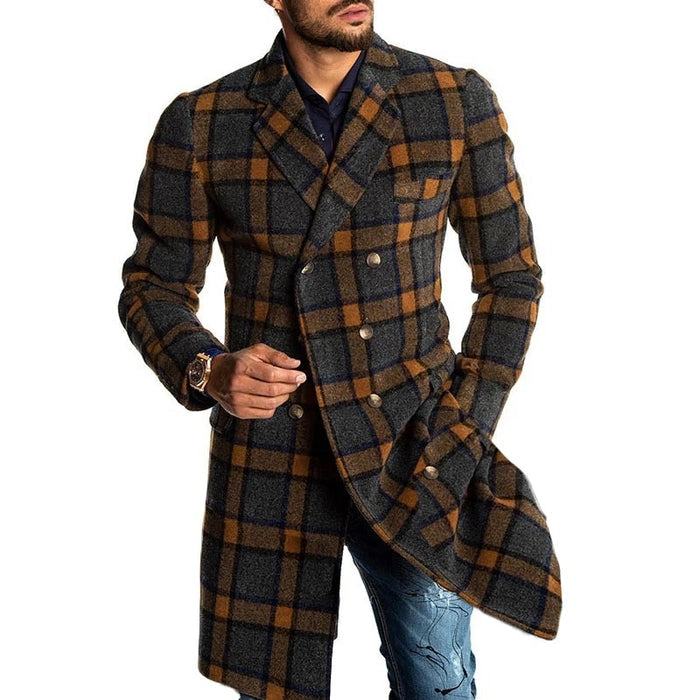 Men'S Classic Plaid Long Sleeve Jacket