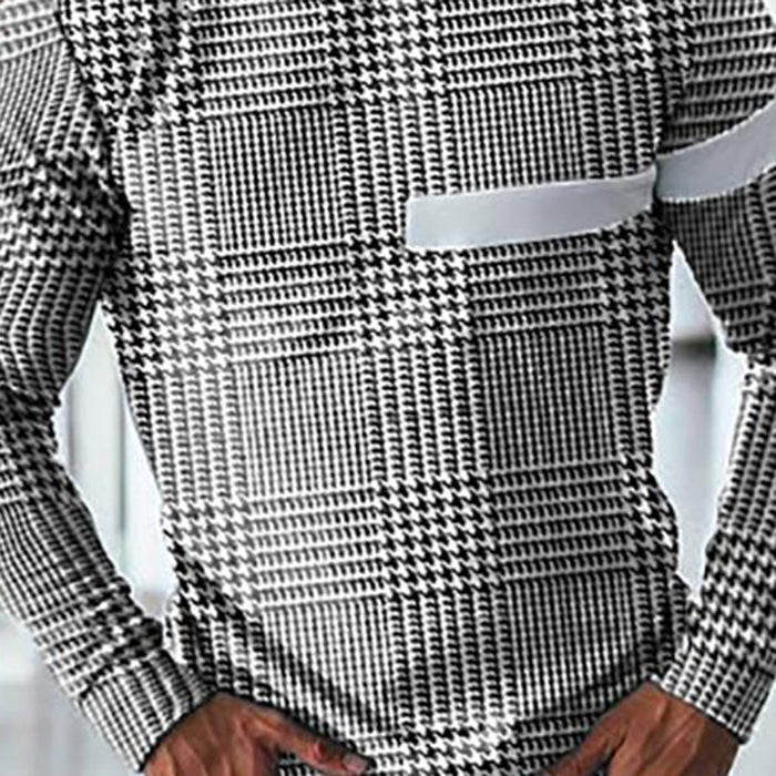 Men's Fashion Casual Check Long Sleeve T-Shirt