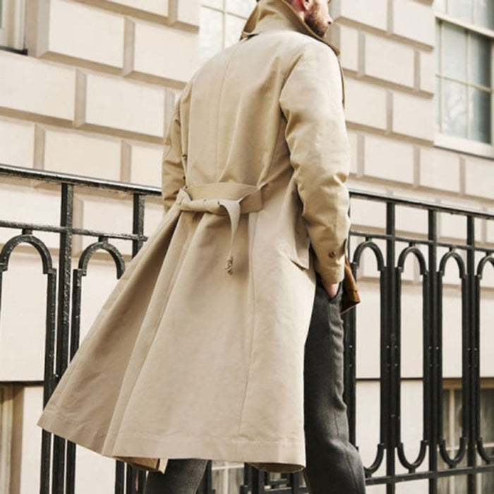 Men'S Fashion Solid Color Lapel Single-Breasted Loose Coat
