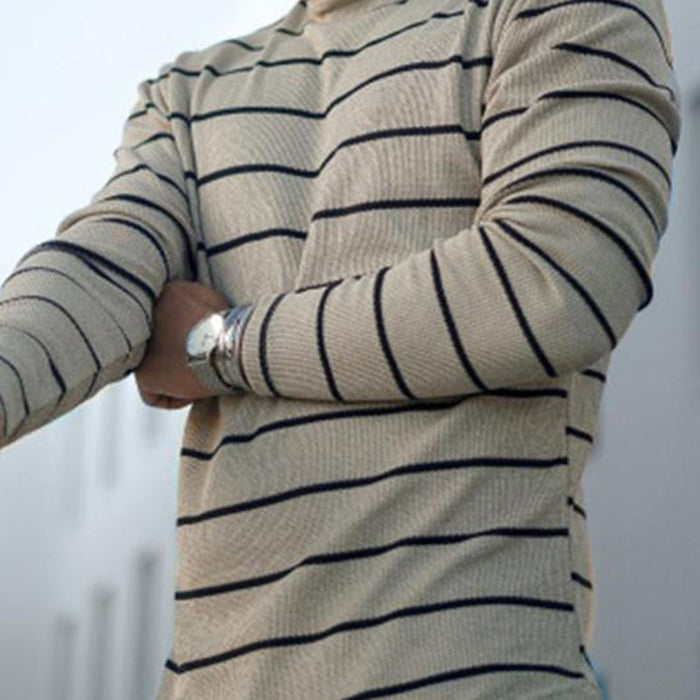 Men'S Fashion Striped Long Sleeve T-Shirt
