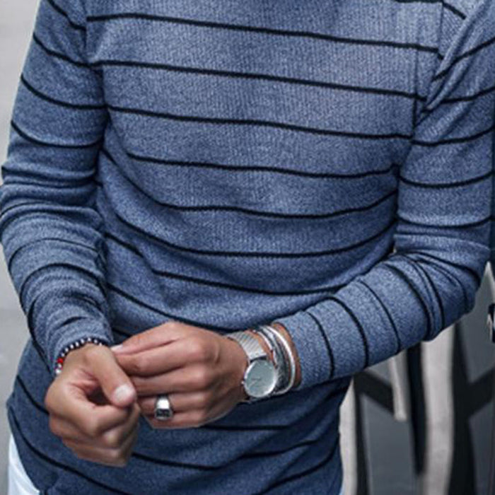 Men'S Fashion Striped Long Sleeve T-Shirt