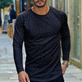 Men'S Polka Dot Stripe Print Stitching Casual T-Shirt