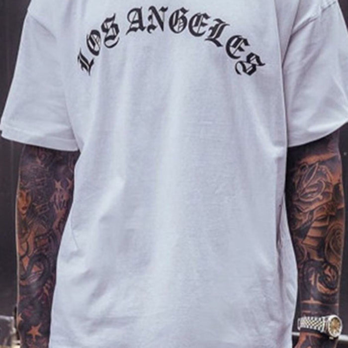 Men'S Retro Round Neck Print Short Sleeve T-Shirt