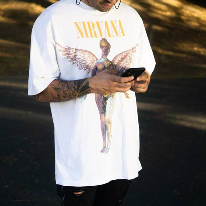 Mens Vintage Round Neck Printed Short-Sleeved T-Shirts