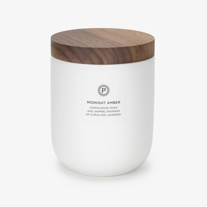 Midnight Amber Ceramic Candle (Wood wick)