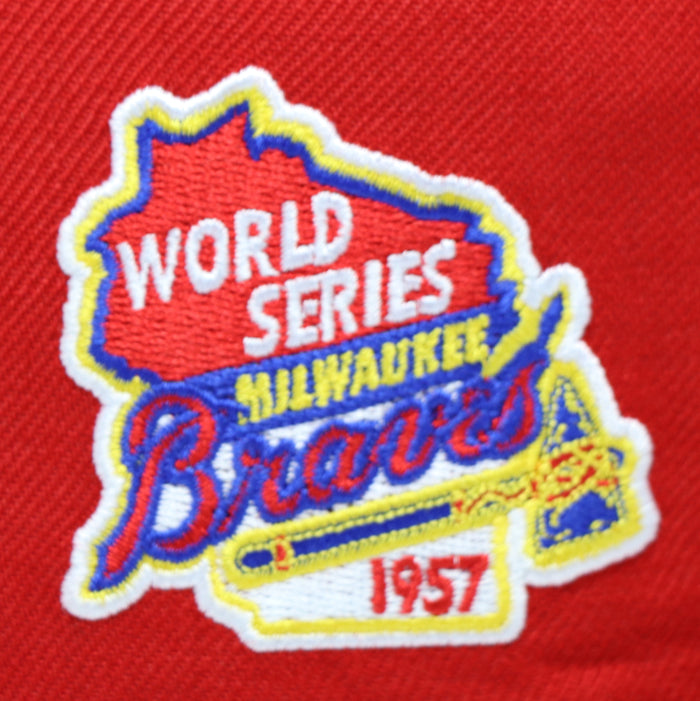 MILWAUKEE BRAVES (1957 WORLDSERIES) NEW ERA 59FIFTY FITTED (ROYAL UNDER VISOR)