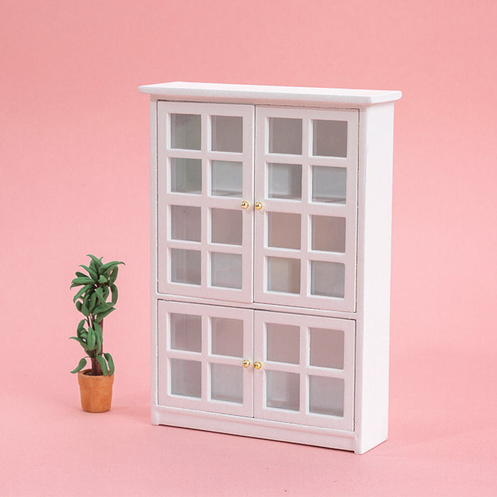Miniature Glass Cabinet 1/12 Scale Dollhouse Furniture white