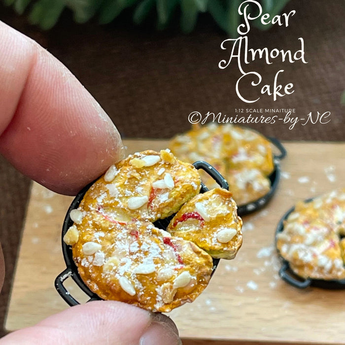 Miniature 1:12 Scale Pear Almond Cake