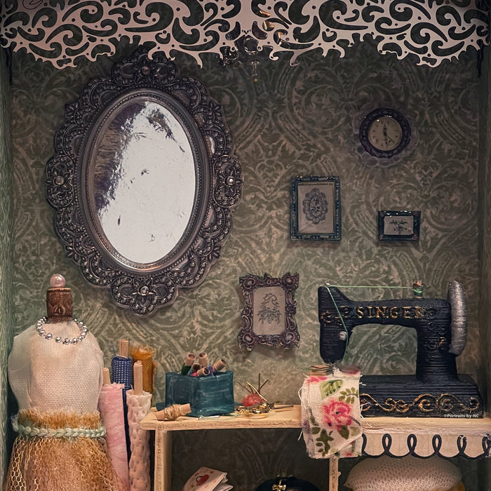 🧵 Miniature Sewing Room Shadow Box 🧵