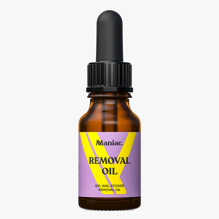 Removal Oil Maniac Nails Removal Oil for gellak stickers with purple yellow stripes