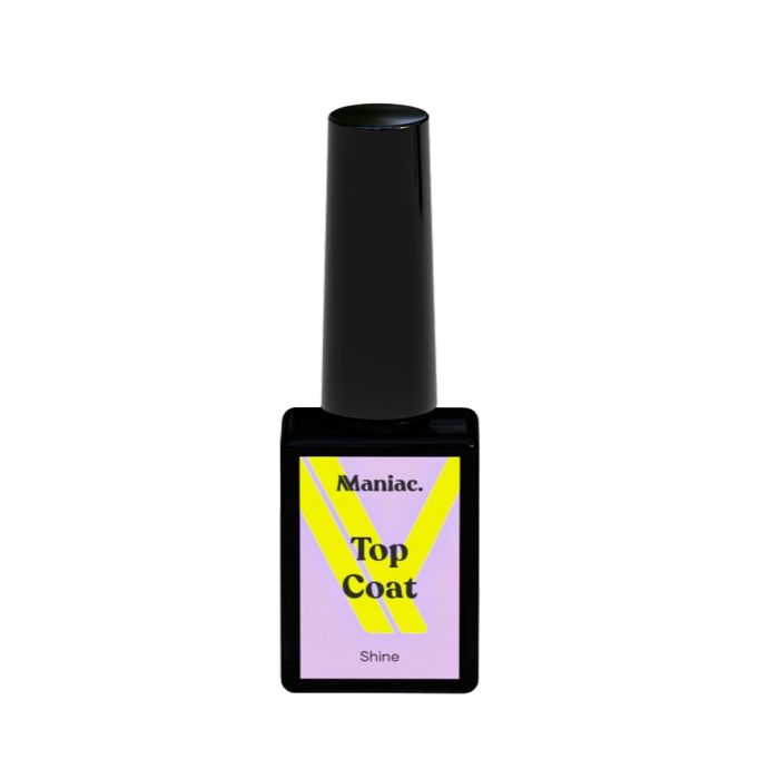 Top Coat shine Maniac Nails for a gloss look on top of the nails shine look