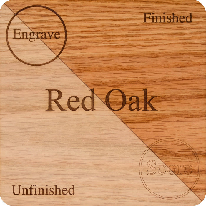 Oak, Red, 1/4 inch, 12x19 inches, Double Sided, Unfinished