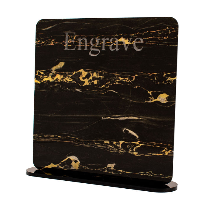 Obsidian Gold Black Marble Acrylic Engrave