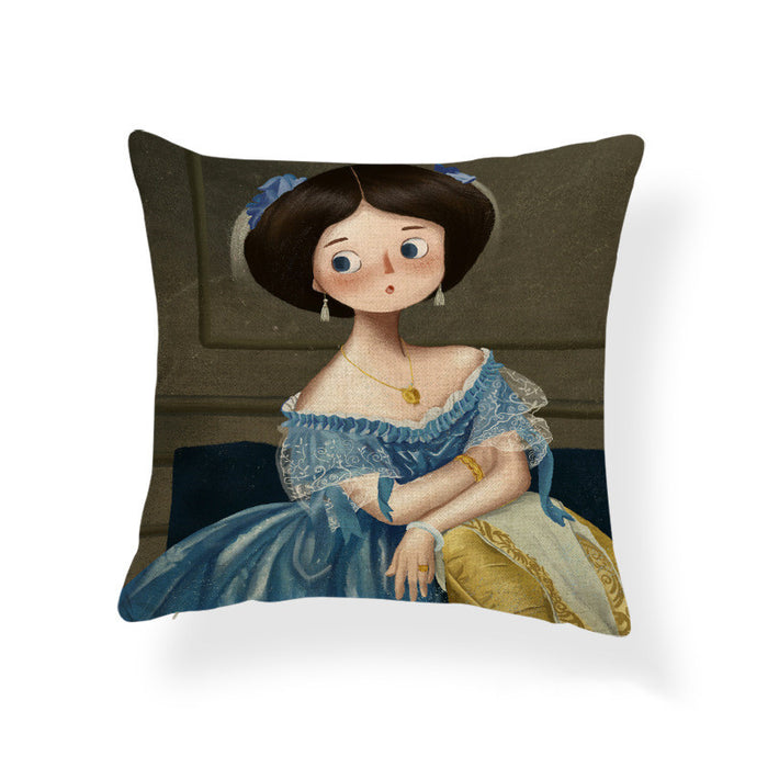 Old Master Cartoon Style Pillows 17x17" Blended Cushions