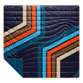 Rumpl Original Puffy 2 Person Blanket - Midnight Retro Stripes Original Puffy 2 Person Blanket - Midnight Retro Stripes | Rumpl Blankets For Everywhere Printed Original