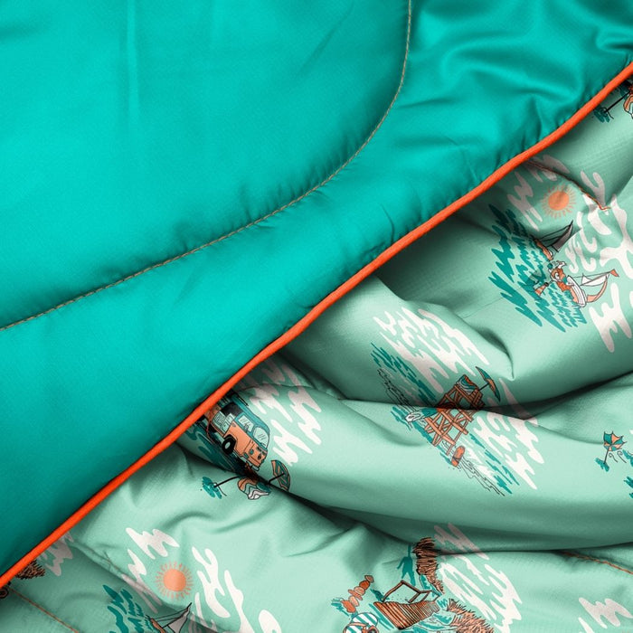 Rumpl Original Puffy Blanket - Aqua Outer Banks Original Puffy Blanket - Aqua Outer Banks | Rumpl Blankets For Everywhere Printed Original