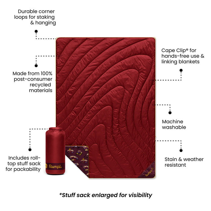 Rumpl Original Puffy Blanket - Cherry Desert Cheers Original Puffy Blanket - Cherry Desert Cheers | Rumpl Blankets For Everywhere Printed Original