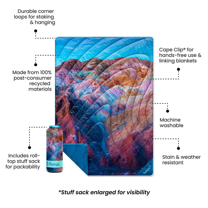 Rumpl Original Puffy Blanket - Death Valley Dawn Original Puffy Blanket - Death Valley Dawn | Rumpl Blankets For Everywhere Printed Original