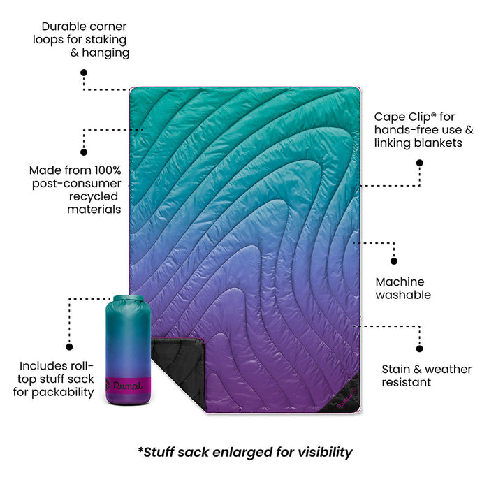 Rumpl Original Puffy Blanket - Deep Violet Fade Original Puffy Blanket - Deep Violet Fade | Rumpl Blankets For Everywhere Printed Original