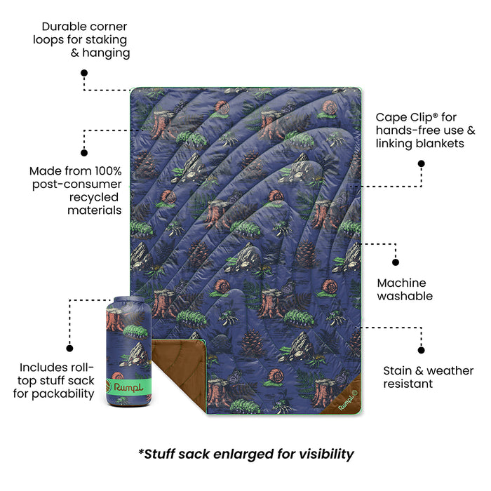 Rumpl Original Puffy Blanket - Forest Floor Original Puffy Blanket - Forest Floor | Rumpl Blankets For Everywhere Printed Original