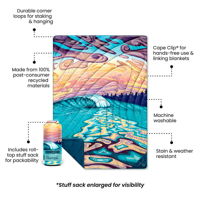 Rumpl Original Puffy Blanket - Gianna Andrews - Tidal Reflections Original Puffy Blanket - Tidal Reflections | Rumpl x Gianna Andrews Printed Original