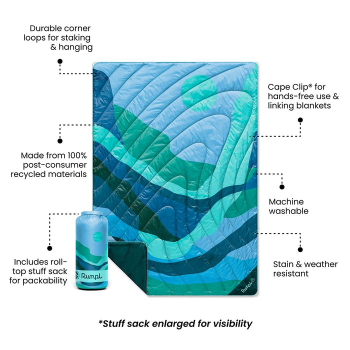 Rumpl Original Puffy Blanket - Valley Seascape Original Puffy Blanket - Valley Seascape | Rumpl Blankets For Everywhere Printed Original