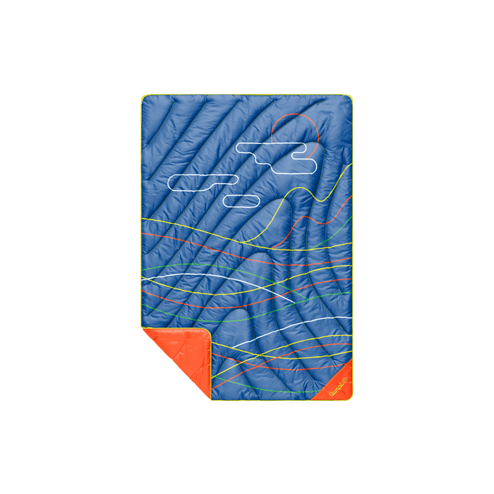 Rumpl Original Puffy Mini Blanket - New Wave Blue Original Puffy Mini Blanket - New Wave Blue | Rumpl Blankets For Everywhere Printed Original