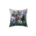 Pansies Floral Pillow -  Spun Polyester Square Throw Pillow with Insert