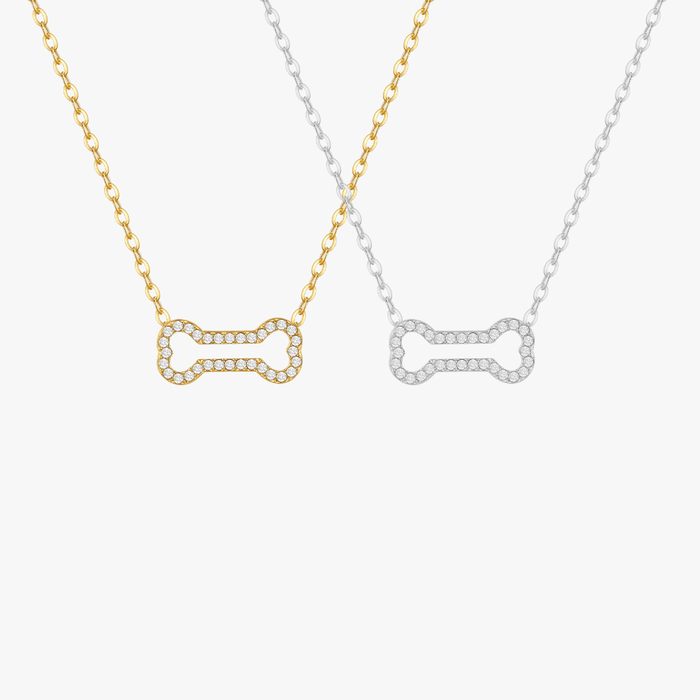 Pave Bone Necklace (Pawsitive Change Collection) - Flaire & Co.