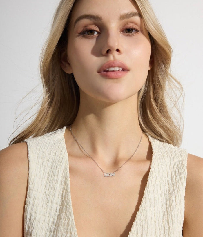 Pave Mom Necklace - Flaire & Co.
