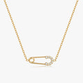 Pave Safety Pin Necklace - Flaire & Co.